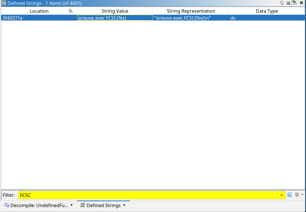 FCSC String filter screenshot